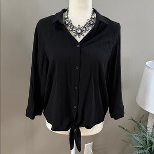 CHICO’s Button Front Tie Shirt - Size 2